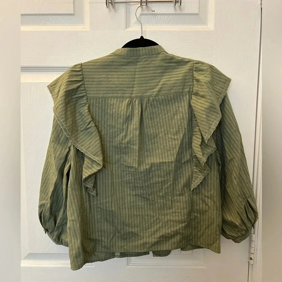 Intermix Eloise Ruffled Button-Down Blouse - Picture 5 of 7